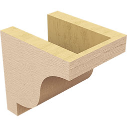 Ekena Millwork - CORUR055X06X06NEWRCPR - Timberthane Faux Wood Corbel, Newport Style, 5 1/2"W x 6"D x 6"H, Primed Tan