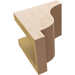 Ekena Millwork - CORUR055X06X06NEWRCPR - Timberthane Faux Wood Corbel, Newport Style, 5 1/2"W x 6"D x 6"H, Primed Tan