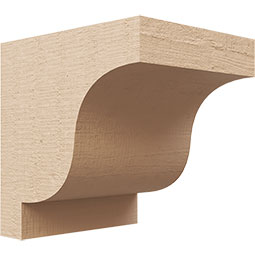 Ekena Millwork - CORUR055X06X06NEWRCPR - Timberthane Faux Wood Corbel, Newport Style, 5 1/2"W x 6"D x 6"H, Primed Tan