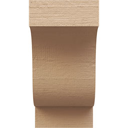 Ekena Millwork - CORUR055X06X10NEWRCPR - Timberthane Faux Wood Corbel, Newport Style, 5 1/2"W x 6"D x 10"H, Primed Tan