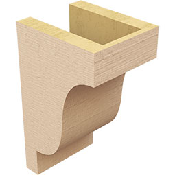 Ekena Millwork - CORUR055X06X10NEWRCPR - Timberthane Faux Wood Corbel, Newport Style, 5 1/2"W x 6"D x 10"H, Primed Tan