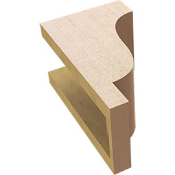 Ekena Millwork - CORUR055X06X10NEWRCPR - Timberthane Faux Wood Corbel, Newport Style, 5 1/2"W x 6"D x 10"H, Primed Tan