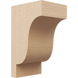 Ekena Millwork - CORUR055X06X10NEWRCPR - Timberthane Faux Wood Corbel, Newport Style, 5 1/2"W x 6"D x 10"H, Primed Tan