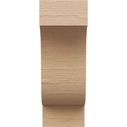 Ekena Millwork - CORUR055X06X14NEWRCPR - Timberthane Faux Wood Corbel, Newport Style, 5 1/2"W x 6"D x 14"H, Primed Tan