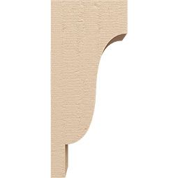Ekena Millwork - CORUR055X06X14NEWRCPR - Timberthane Faux Wood Corbel, Newport Style, 5 1/2"W x 6"D x 14"H, Primed Tan