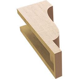 Ekena Millwork - CORUR055X06X14NEWRCPR - Timberthane Faux Wood Corbel, Newport Style, 5 1/2"W x 6"D x 14"H, Primed Tan