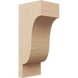 Ekena Millwork - CORUR055X06X14NEWRCPR - Timberthane Faux Wood Corbel, Newport Style, 5 1/2"W x 6"D x 14"H, Primed Tan