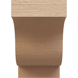 Ekena Millwork - CORUR055X08X08NEWRCPR - Timberthane Faux Wood Corbel, Newport Style, 5 1/2"W x 8"D x 8"H, Primed Tan