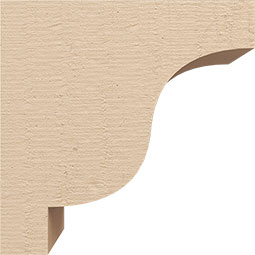 Ekena Millwork - CORUR055X08X08NEWRCPR - Timberthane Faux Wood Corbel, Newport Style, 5 1/2"W x 8"D x 8"H, Primed Tan