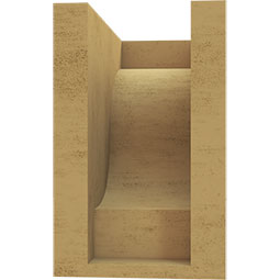 Ekena Millwork - CORUR055X08X08NEWRCPR - Timberthane Faux Wood Corbel, Newport Style, 5 1/2"W x 8"D x 8"H, Primed Tan