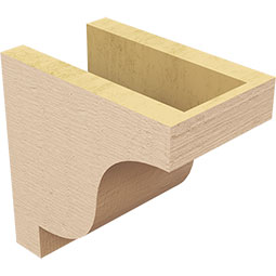 Ekena Millwork - CORUR055X08X08NEWRCPR - Timberthane Faux Wood Corbel, Newport Style, 5 1/2"W x 8"D x 8"H, Primed Tan
