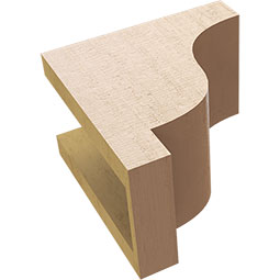 Ekena Millwork - CORUR055X08X08NEWRCPR - Timberthane Faux Wood Corbel, Newport Style, 5 1/2"W x 8"D x 8"H, Primed Tan
