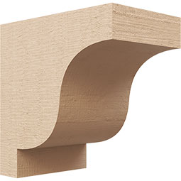Ekena Millwork - CORUR055X08X08NEWRCPR - Timberthane Faux Wood Corbel, Newport Style, 5 1/2"W x 8"D x 8"H, Primed Tan