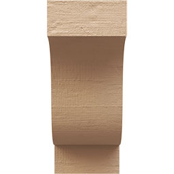 Ekena Millwork - CORUR055X08X12NEWRCPR - Timberthane Faux Wood Corbel, Newport Style, 5 1/2"W x 8"D x 12"H, Primed Tan