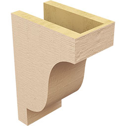 Ekena Millwork - CORUR055X08X12NEWRCPR - Timberthane Faux Wood Corbel, Newport Style, 5 1/2"W x 8"D x 12"H, Primed Tan