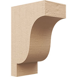 Ekena Millwork - CORUR055X08X12NEWRCPR - Timberthane Faux Wood Corbel, Newport Style, 5 1/2"W x 8"D x 12"H, Primed Tan