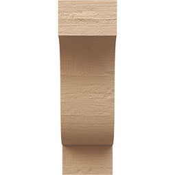 Ekena Millwork - CORUR055X08X16NEWRCPR - Timberthane Faux Wood Corbel, Newport Style, 5 1/2"W x 8"D x 16"H, Primed Tan