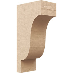 Ekena Millwork - CORUR055X08X16NEWRCPR - Timberthane Faux Wood Corbel, Newport Style, 5 1/2"W x 8"D x 16"H, Primed Tan
