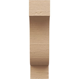 Ekena Millwork - CORUR055X08X20NEWRCPR - Timberthane Faux Wood Corbel, Newport Style, 5 1/2"W x 8"D x 20"H, Primed Tan