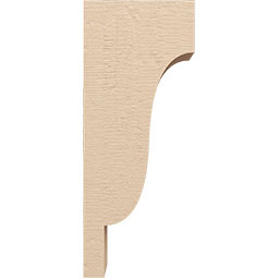 Ekena Millwork - CORUR055X08X20NEWRCPR - Timberthane Faux Wood Corbel, Newport Style, 5 1/2"W x 8"D x 20"H, Primed Tan
