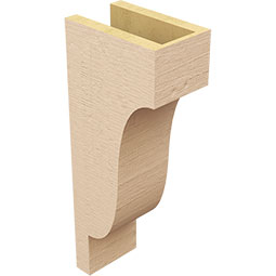 Ekena Millwork - CORUR055X08X20NEWRCPR - Timberthane Faux Wood Corbel, Newport Style, 5 1/2"W x 8"D x 20"H, Primed Tan