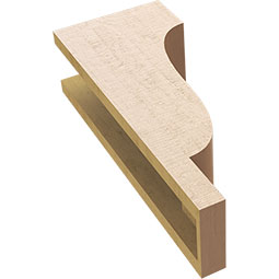 Ekena Millwork - CORUR055X08X20NEWRCPR - Timberthane Faux Wood Corbel, Newport Style, 5 1/2"W x 8"D x 20"H, Primed Tan