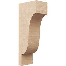 Ekena Millwork - CORUR055X08X20NEWRCPR - Timberthane Faux Wood Corbel, Newport Style, 5 1/2"W x 8"D x 20"H, Primed Tan