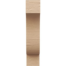 Ekena Millwork - CORUR055X08X24NEWRCPR - Timberthane Faux Wood Corbel, Newport Style, 5 1/2"W x 8"D x 24"H, Primed Tan