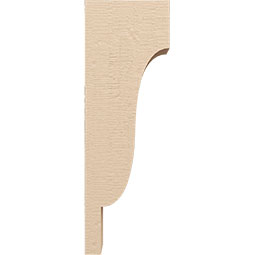 Ekena Millwork - CORUR055X08X24NEWRCPR - Timberthane Faux Wood Corbel, Newport Style, 5 1/2"W x 8"D x 24"H, Primed Tan
