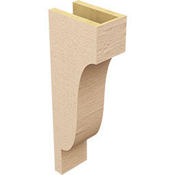 Ekena Millwork - CORUR055X08X24NEWRCPR - Timberthane Faux Wood Corbel, Newport Style, 5 1/2"W x 8"D x 24"H, Primed Tan