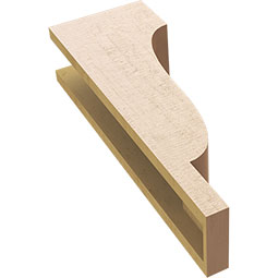 Ekena Millwork - CORUR055X08X24NEWRCPR - Timberthane Faux Wood Corbel, Newport Style, 5 1/2"W x 8"D x 24"H, Primed Tan