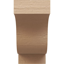 Ekena Millwork - CORUR055X10X10NEWRCPR - Timberthane Faux Wood Corbel, Newport Style, 5 1/2"W x 10"D x 10"H, Primed Tan
