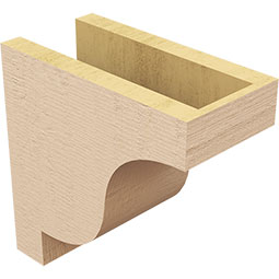 Ekena Millwork - CORUR055X10X10NEWRCPR - Timberthane Faux Wood Corbel, Newport Style, 5 1/2"W x 10"D x 10"H, Primed Tan