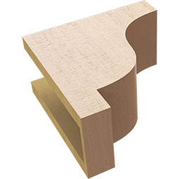 Ekena Millwork - CORUR055X10X10NEWRCPR - Timberthane Faux Wood Corbel, Newport Style, 5 1/2"W x 10"D x 10"H, Primed Tan