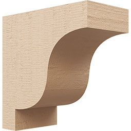 Ekena Millwork - CORUR055X10X10NEWRCPR - Timberthane Faux Wood Corbel, Newport Style, 5 1/2"W x 10"D x 10"H, Primed Tan