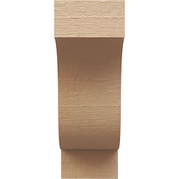 Ekena Millwork - CORUR055X10X14NEWRCPR - Timberthane Faux Wood Corbel, Newport Style, 5 1/2"W x 10"D x 14"H, Primed Tan