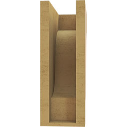 Ekena Millwork - CORUR055X10X14NEWRCPR - Timberthane Faux Wood Corbel, Newport Style, 5 1/2"W x 10"D x 14"H, Primed Tan