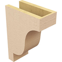Ekena Millwork - CORUR055X10X14NEWRCPR - Timberthane Faux Wood Corbel, Newport Style, 5 1/2"W x 10"D x 14"H, Primed Tan
