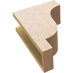 Ekena Millwork - CORUR055X10X14NEWRCPR - Timberthane Faux Wood Corbel, Newport Style, 5 1/2"W x 10"D x 14"H, Primed Tan