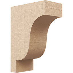 Ekena Millwork - CORUR055X10X14NEWRCPR - Timberthane Faux Wood Corbel, Newport Style, 5 1/2"W x 10"D x 14"H, Primed Tan