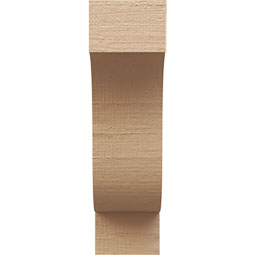 Ekena Millwork - CORUR055X10X18NEWRCPR - Timberthane Faux Wood Corbel, Newport Style, 5 1/2"W x 10"D x 18"H, Primed Tan