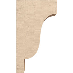 Ekena Millwork - CORUR055X10X18NEWRCPR - Timberthane Faux Wood Corbel, Newport Style, 5 1/2"W x 10"D x 18"H, Primed Tan