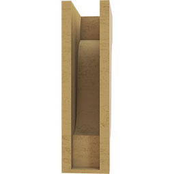 Ekena Millwork - CORUR055X10X18NEWRCPR - Timberthane Faux Wood Corbel, Newport Style, 5 1/2"W x 10"D x 18"H, Primed Tan
