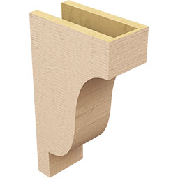 Ekena Millwork - CORUR055X10X18NEWRCPR - Timberthane Faux Wood Corbel, Newport Style, 5 1/2"W x 10"D x 18"H, Primed Tan