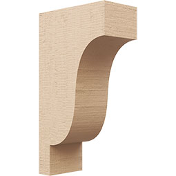 Ekena Millwork - CORUR055X10X18NEWRCPR - Timberthane Faux Wood Corbel, Newport Style, 5 1/2"W x 10"D x 18"H, Primed Tan