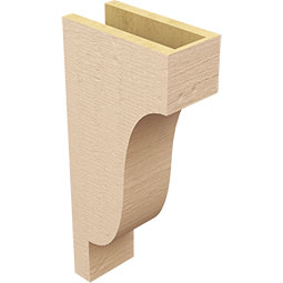 Ekena Millwork - CORUR055X10X22NEWRCPR - Timberthane Faux Wood Corbel, Newport Style, 5 1/2"W x 10"D x 22"H, Primed Tan