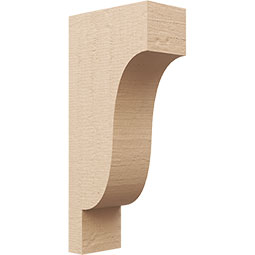 Ekena Millwork - CORUR055X10X22NEWRCPR - Timberthane Faux Wood Corbel, Newport Style, 5 1/2"W x 10"D x 22"H, Primed Tan