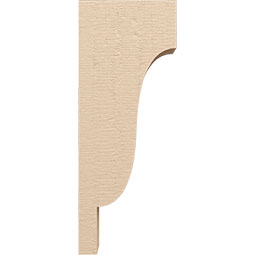 Ekena Millwork - CORUR055X10X26NEWRCPR - Timberthane Faux Wood Corbel, Newport Style, 5 1/2"W x 10"D x 26"H, Primed Tan