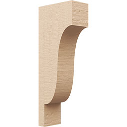 Ekena Millwork - CORUR055X10X26NEWRCPR - Timberthane Faux Wood Corbel, Newport Style, 5 1/2"W x 10"D x 26"H, Primed Tan