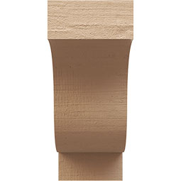 Ekena Millwork - CORUR055X12X12NEWRCPR - Timberthane Faux Wood Corbel, Newport Style, 5 1/2"W x 12"D x 12"H, Primed Tan